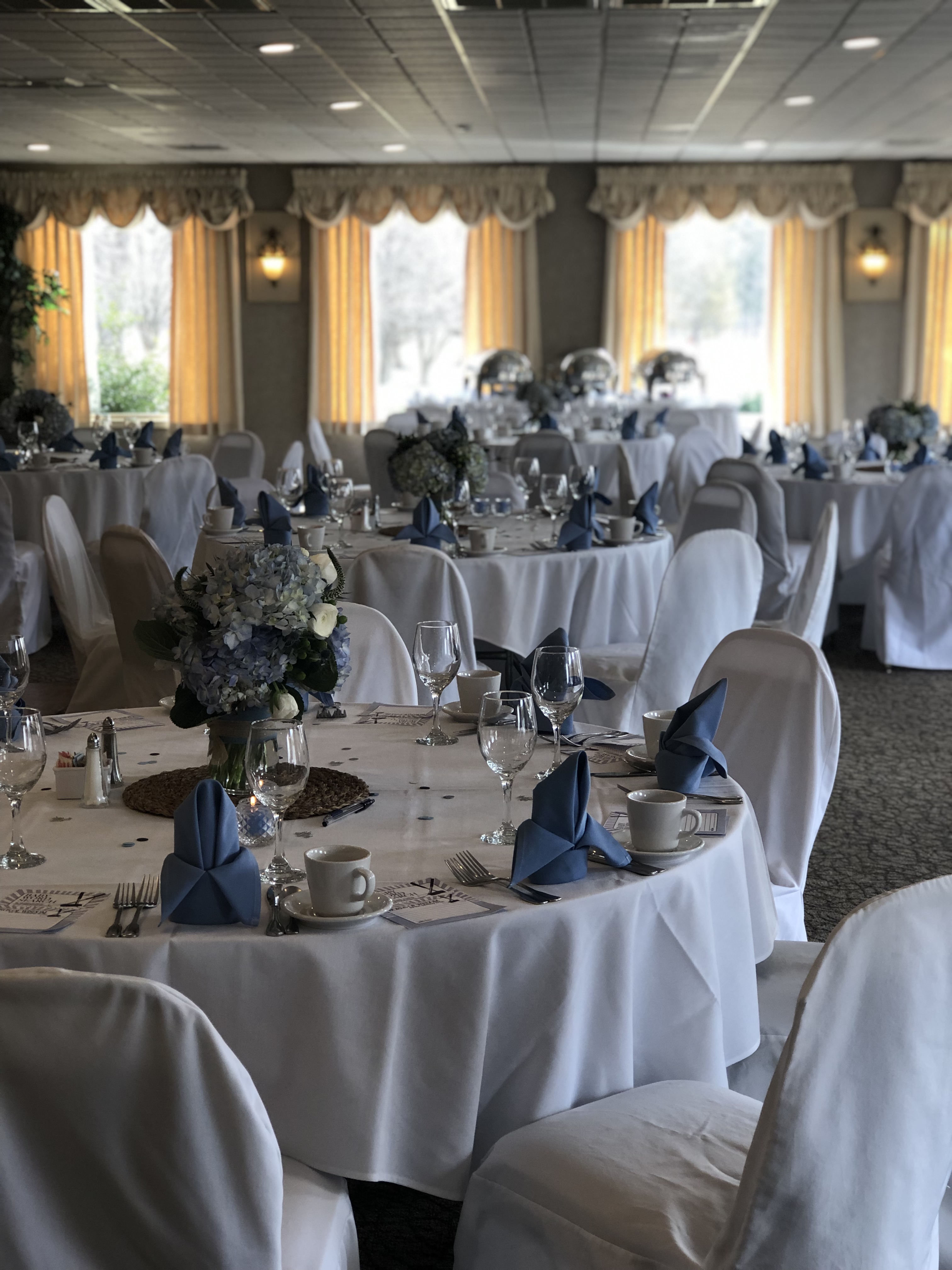 Ivory and blue table theme