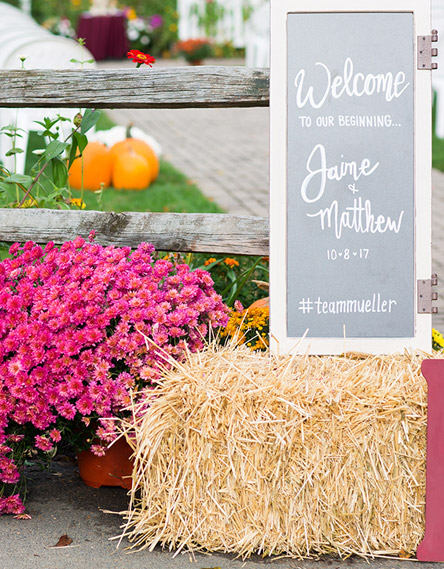 A beautiful fall wedding snip from the ceremony